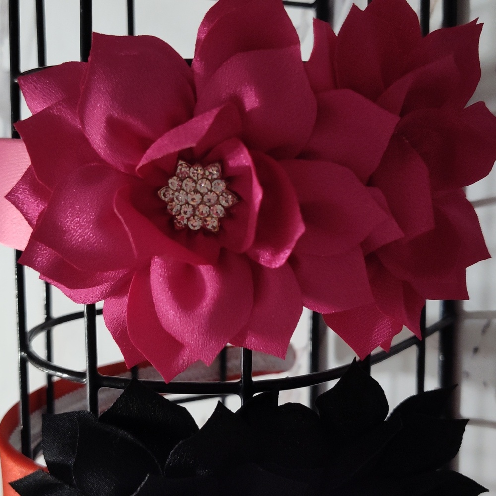 Flower Headbands in Purple, Black, and Pink Kid Headbands - Picture 4 of 4